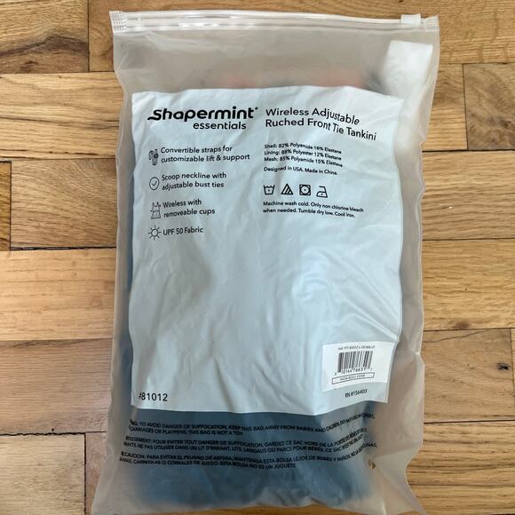 NEW Shapermint Women's L Wireless Adjustable Ruched Front Tie Tankini Teal Blue - Picture 9 of 10